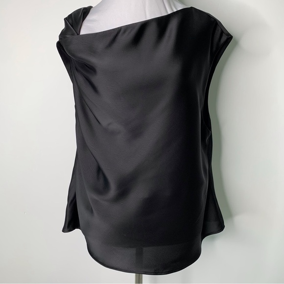 Wayf Tops - WAYF Women's Cowl Neck Black Sleeveless Asymmetrical Top Size XL